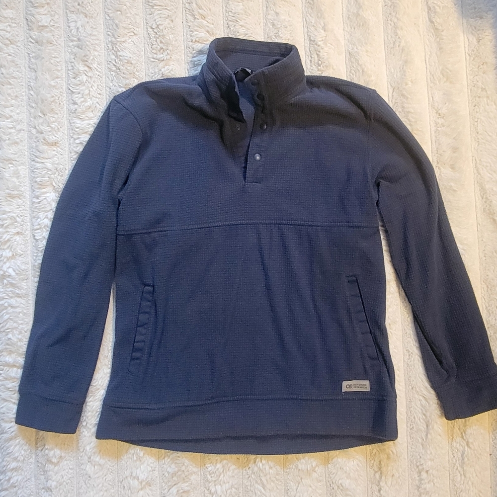 Outdoor Research Navy Blue Crewneck Waffle Pullover
